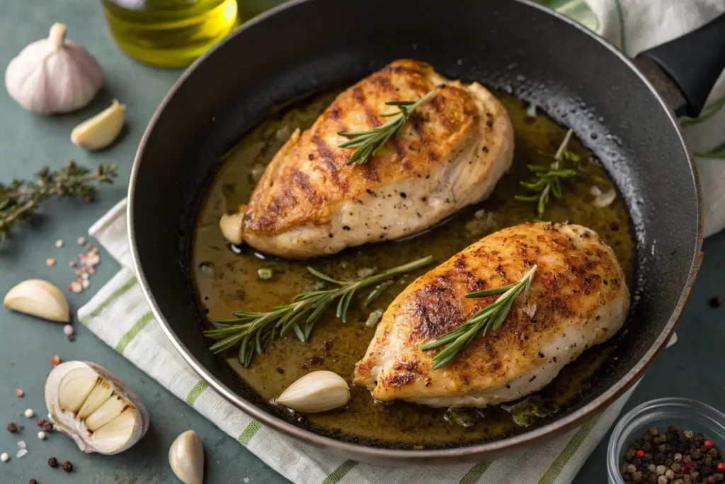 Cuisson de la poitrine de poulet à la poêle