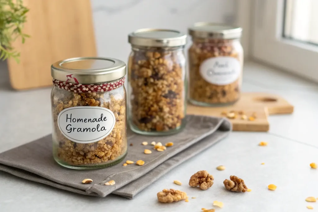 Granola maison en pot pour la semaine