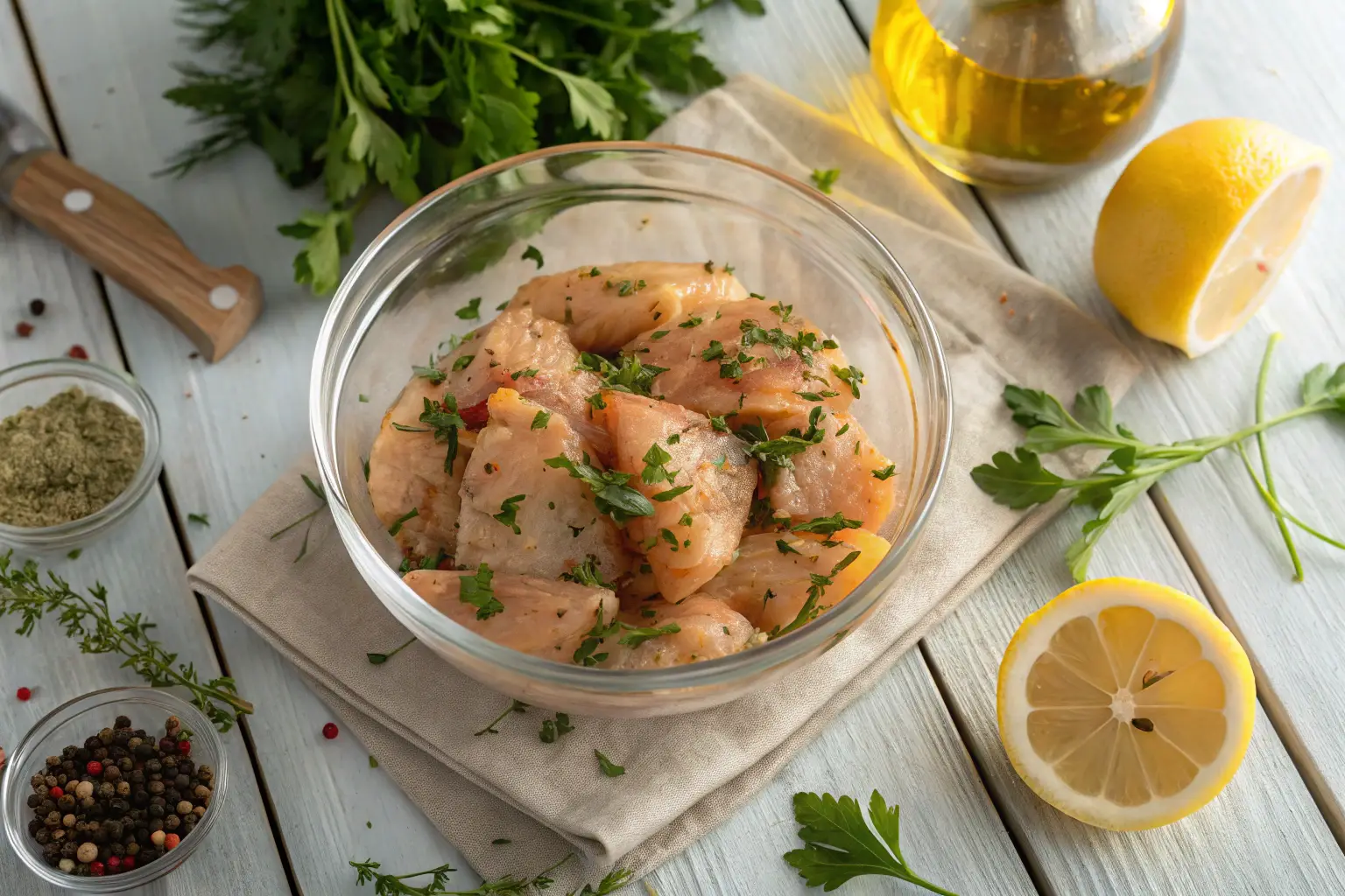 Marinade poulet citronnée avec herbes fraîches