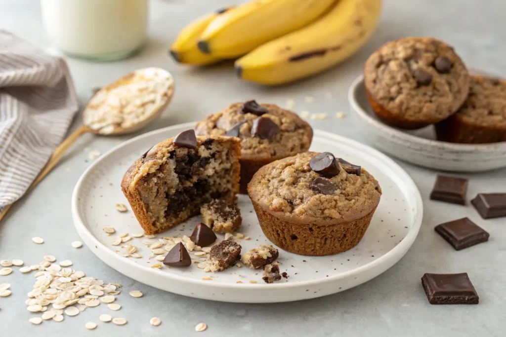 Muffin à la banane et chocolat version vegan sans œufs