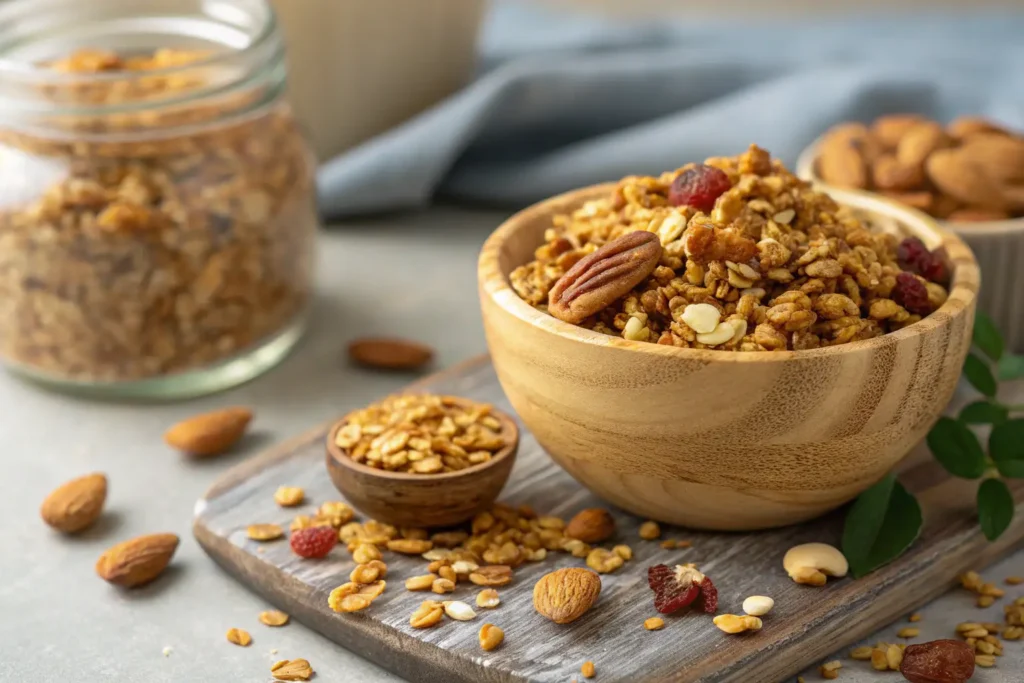 Texture croustillante du granola maison