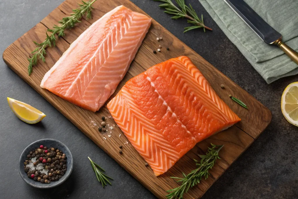 Saumon sauvage et d’élevage : différences de texture et couleur pour la marinade
