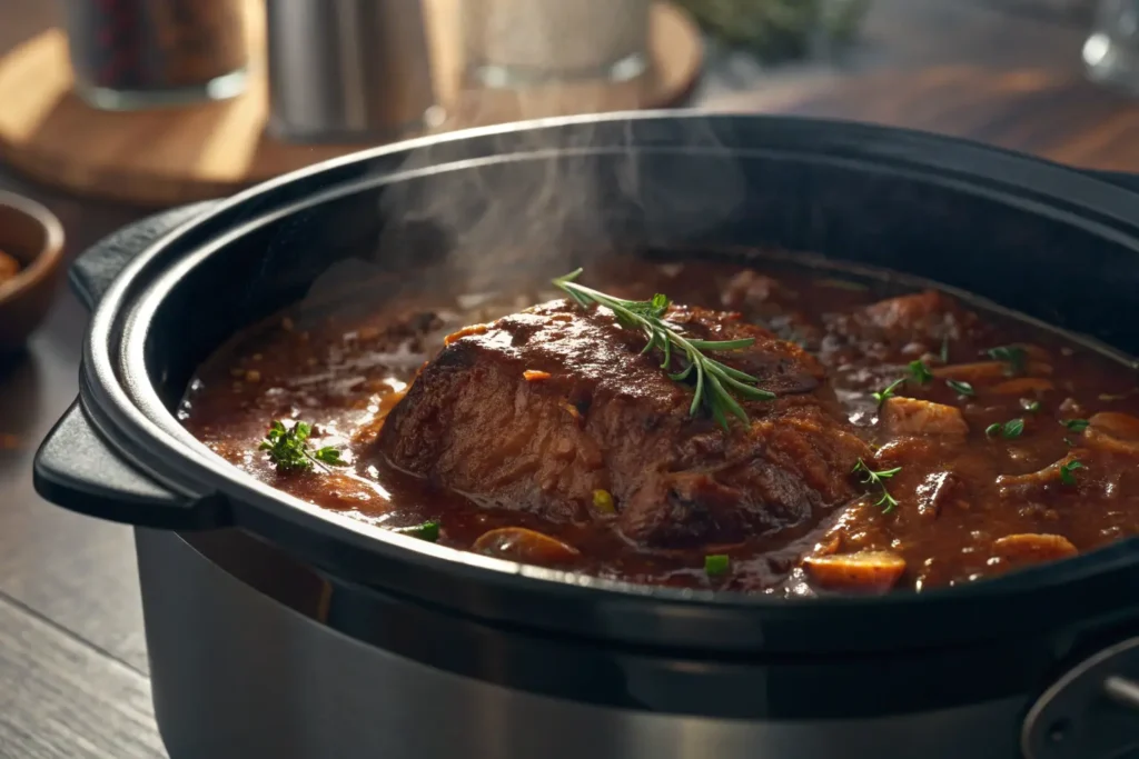 Rôti de palette en cuisson lente dans une mijoteuse