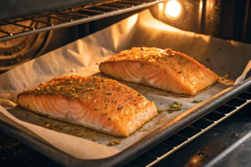 Cuisson au four de saumon mariné : doré et juteux