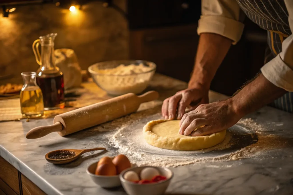 Préparation de la pâte traditionnelle pour la tourtière du Lac-Saint-Jean