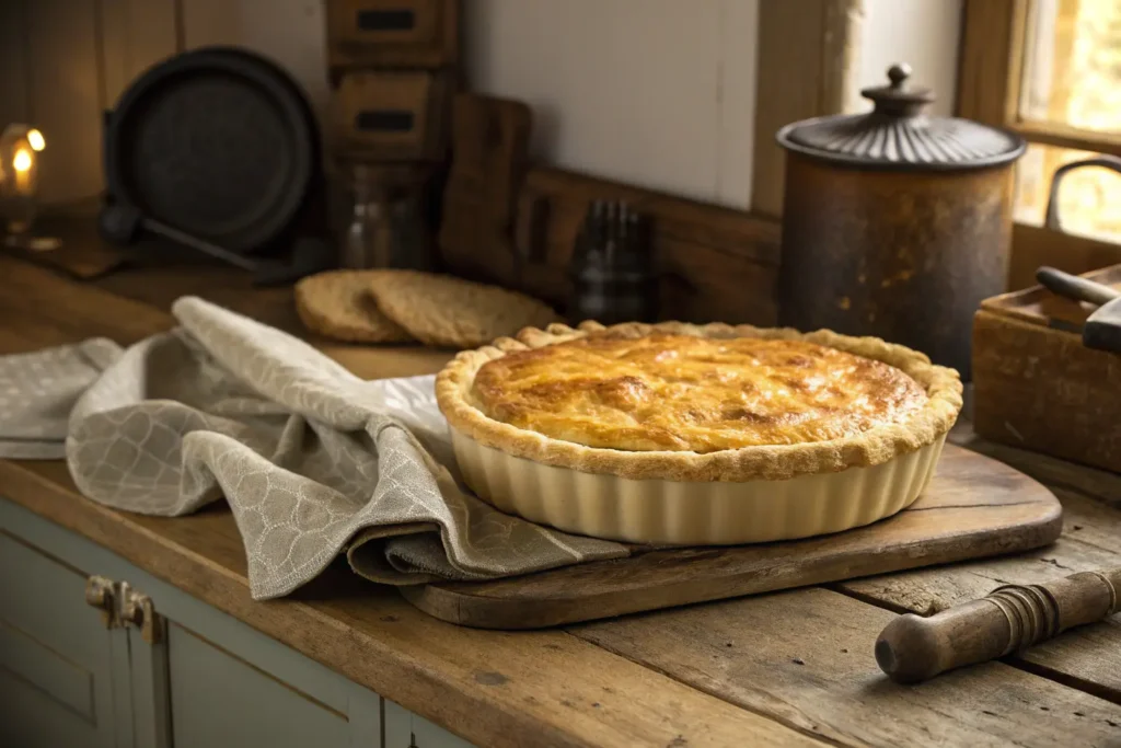 Tarte à la farlouche dorée à la sortie du four