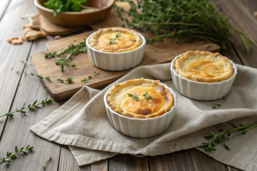 Mini-tourtières individuelles dorées, version moderne de la recette traditionnelle