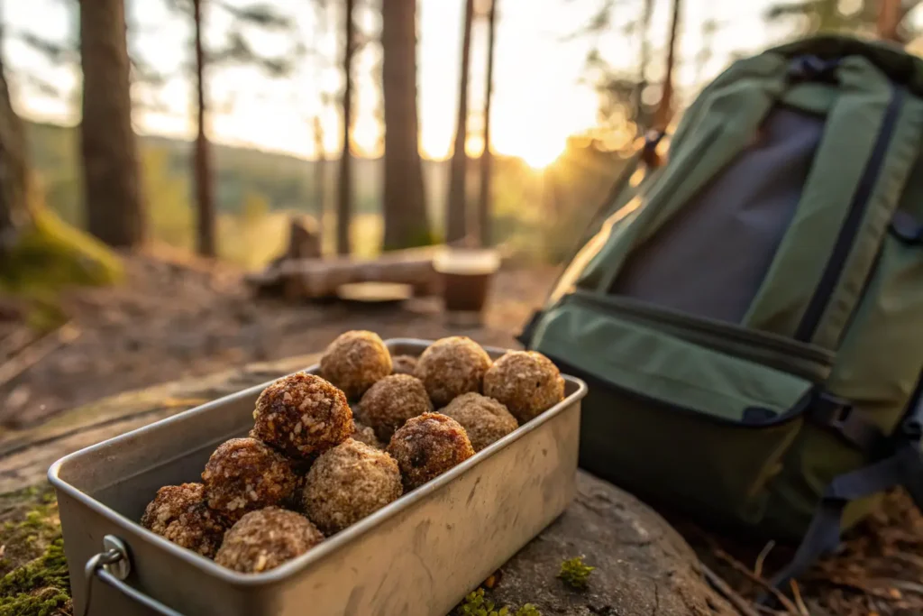 Boules d’énergie aux dattes, idéales comme dessert sans cuisson en camping